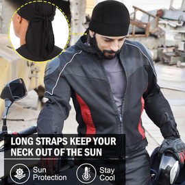 Pack of 2 Cycling Helmet, Summer Running Hat, Headscarf, Pirate Scarf, Headband, Sweat-Wicking Lightweight Helmet Cap, UV Protection Cycling Hat for Running, Hiking, Climbing, Cycling