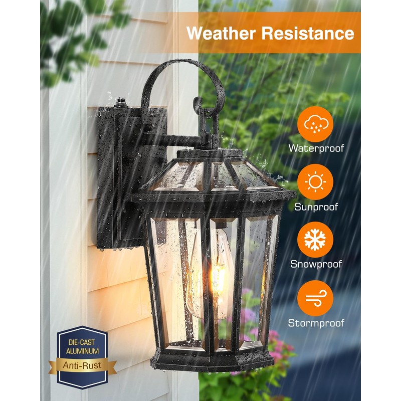 VIANIS Dusk to Dawn Outdoor Wall Lighting, Exterior Light Fixture