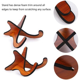 Ohlove Violin Ukulele Stand, Portable Wooden Stand for Mandolins and Banjo