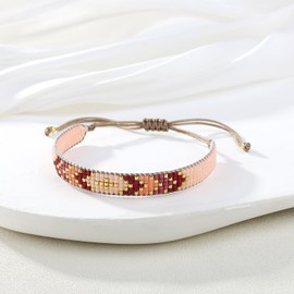 KELITCH Women Beaded Bracelets Weave Pattern Wrap Bracelets Friendship Bracelets for Women Bangle - 01E