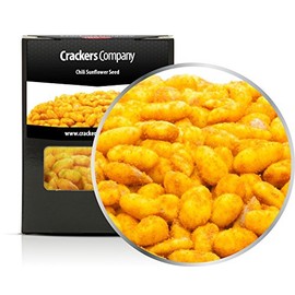 5 x 80g Sonnenblumenkerne leicht gesalzen mit Chili und Kurkuma vegetarisch Premium Qualität vegan laktosefrei glutenfrei fettarm