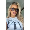 ADE WU Trendy Square Aviator Sunglasses for Women Fashion Thick