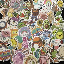 Random Stickers 50 Mixed Colors Sticker Lot Book Fun Pack Skateboard Laptop Car Decals Kids