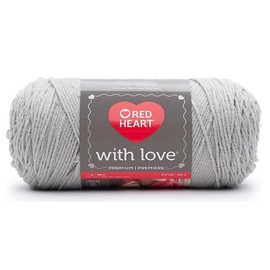 Red Heart with Love Light Gray Yarn - 1 Pack of 198g/7oz - Acrylic - 4 Medium (Worsted) - 370 Yards - Knitting/Crochet