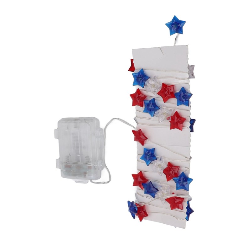 Independence Day Decor LED String Lights Battery Operated 9.8ft 40