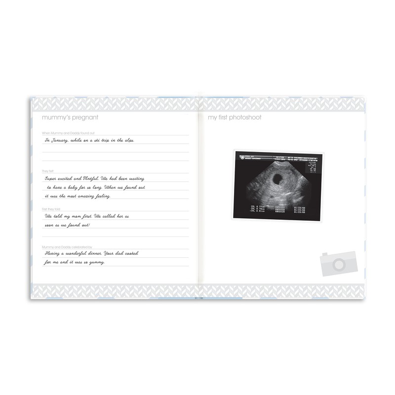 Pearhead P62201 Chevron Baby Book with Clean Touch Ink Pad,