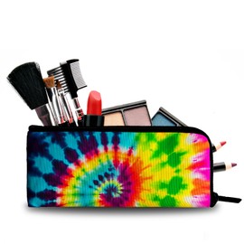 xiaotcq Women Cosmetic Bag for Travel, Tie Tye Makeup Bag Open Toiletry Bag Waterproof Portable Pouch Make up Organizer for Casual Business Trip