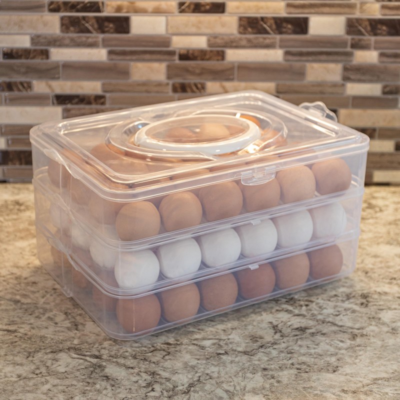 Classic Cuisine Egg Container for Refrigerator - Large-Capacity Egg Holder