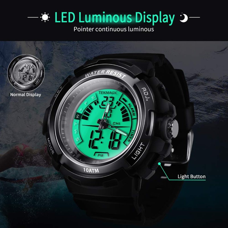 BANGLIN 100m Water Resistant Sport Diver Watch Underwater Submersible Stopwatch