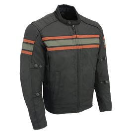 Milwaukee Leather MPM1751 Burnt Orange Leather and Textile Armored Motorcycle Jacket for Men - All Season - 2X-Large
