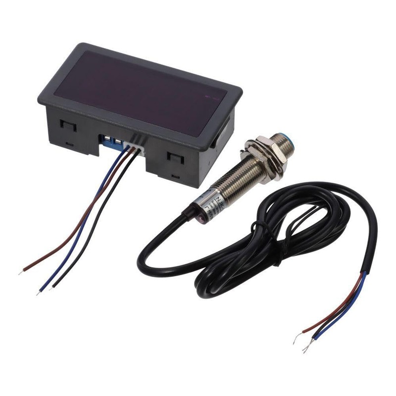 HOBBYIN Digital LED Tachometer,Red Mini 4 Digit NPN Hall Proximity