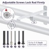 Double Curtain Rod Bracket, Heavy Duty Curtain Rod Holders, White