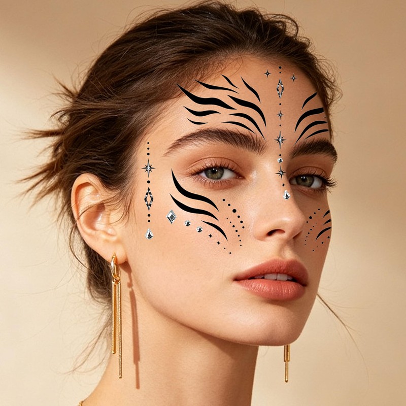 Zebra Face Tattoo, Temporary Tattoo, Zebra Costume for Halloween, Carnival