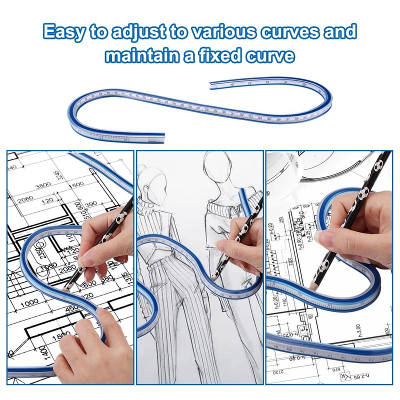 Flexible Curve Ruler, 60 cm, Tailor's Ruler, Curve Ruler, Tailoring