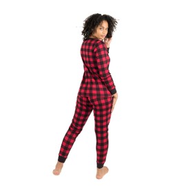 Leveret Womens 2 Piece Pajamas Top & Bottom 100% Cotton Red & Black Plaid (Size Large)