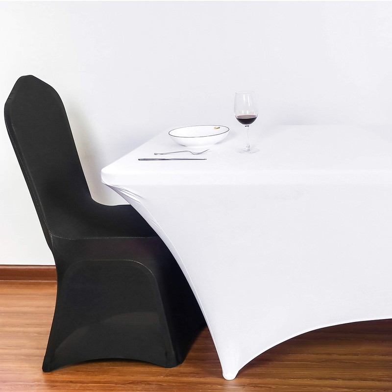 Obstal 4ft Stretch Spandex Table Cover for Standard Folding Tables