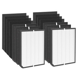 AD2000 Replacement Filter 14-Piece Set,Activated Carbon 3-Stage Compatible with Air Doctor 2000 2000i Air Purifier, Includes 2 Efficiency + 4 VOC Units and 8 Pre-Filters