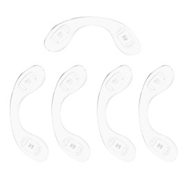 COHEALI 5 Pcs U-Shaped Glasses Nose Pads, Soft Silicone Bridge Strap Replacement for Eyeglasses, Non-Slip Screw-in Nosebridge Pads for Adults and Kids, Universal Eyewear Repair Kit, Large Clear