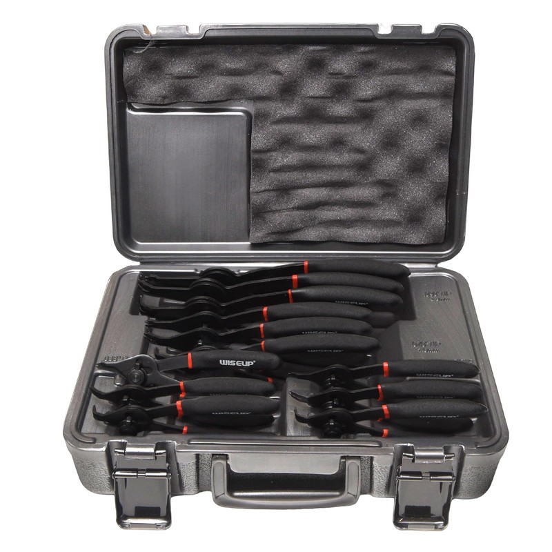 WISEUP 12 Pcs Snap Ring Pliers Set, Heavy Duty Internal/External