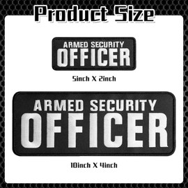 JEFUZH 2 Pack Security Patches Hook and Loop System - Security Patch for Vest, Jacket 10.75" x 4"(Officer)