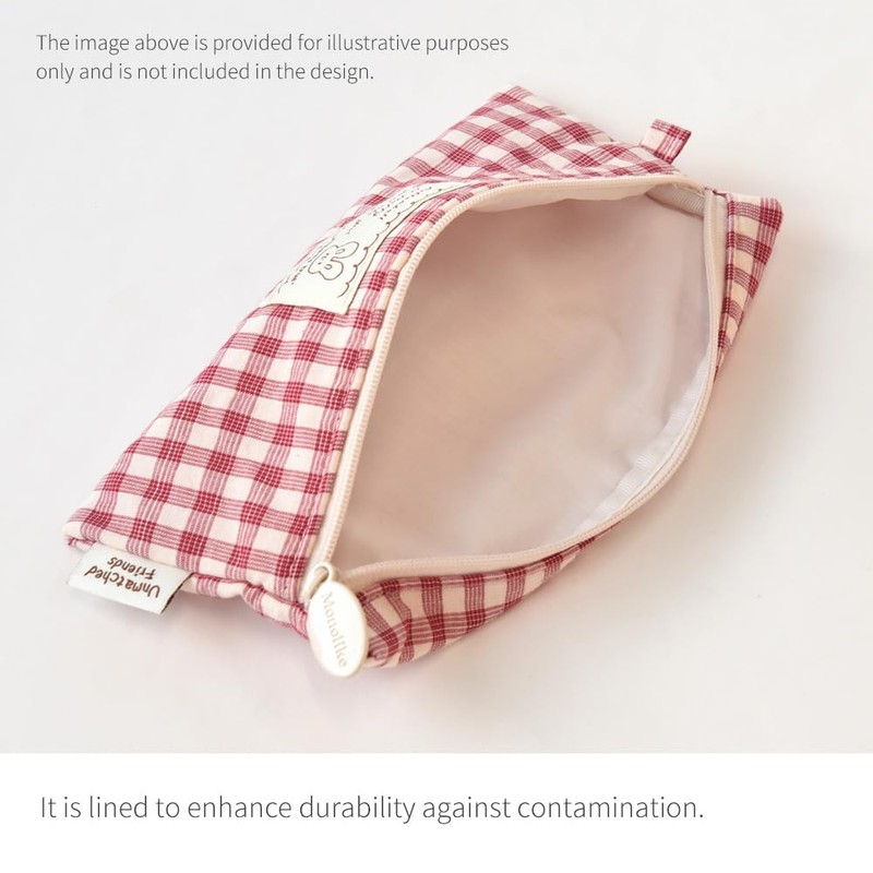 Monolike Pencil case, Unmatched Friends Fabric Check Pencil Case, Mint,