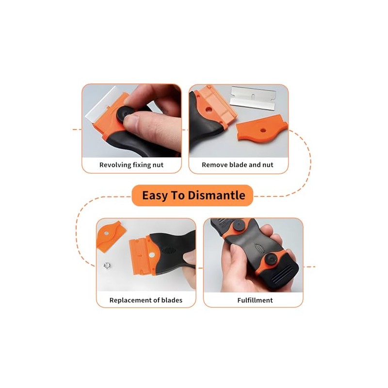 Razor Blade Scraper Tool Set, 4 Pack Paint Scrapers with