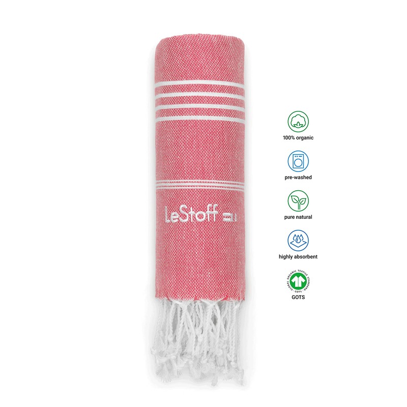 LeStoff Premium Hammam Towel - 100% Organic Cotton - Prewashed,