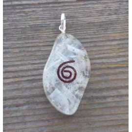 ORGONE SELENITE GEMSTONE EYE SHAPED PENDANT ORGONITE (ONE)