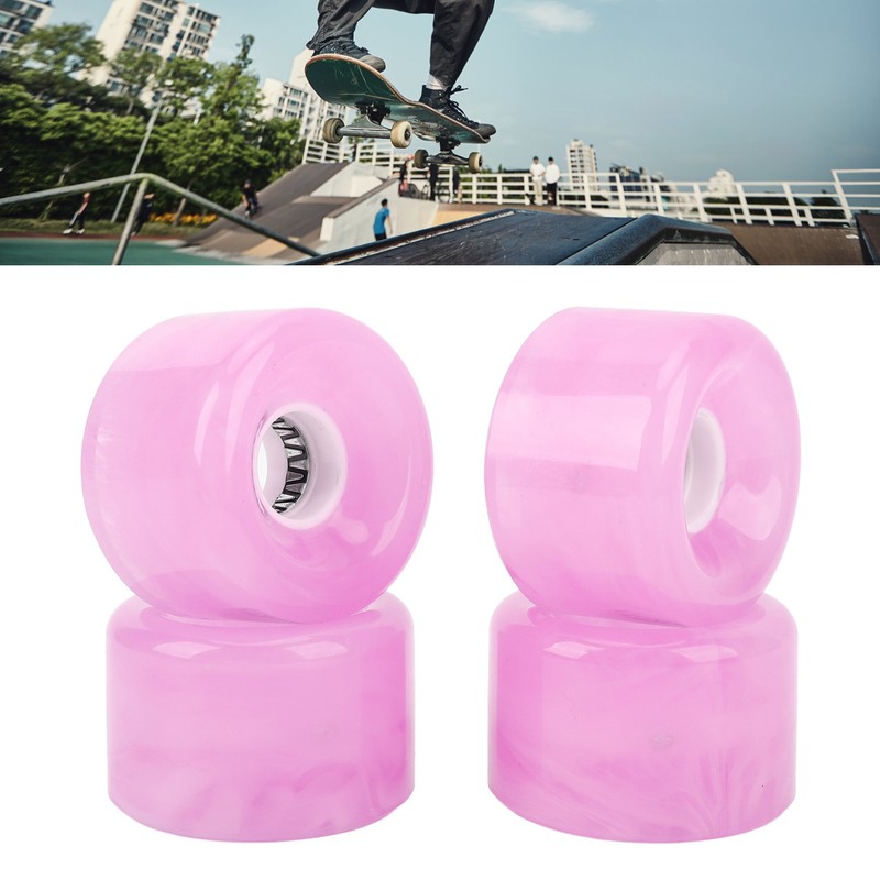 4Pcs Skateboard Wheel Set Replacement 78A Hardness PU Translucent Flashing