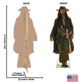 Cardboard People Captain Jack Sparrow Life Size Cardboard Cutout Standup - Disney's Pirates of The Caribbean