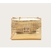 Small Golden Bag with Golden Chain – Golden Shoulder Bag