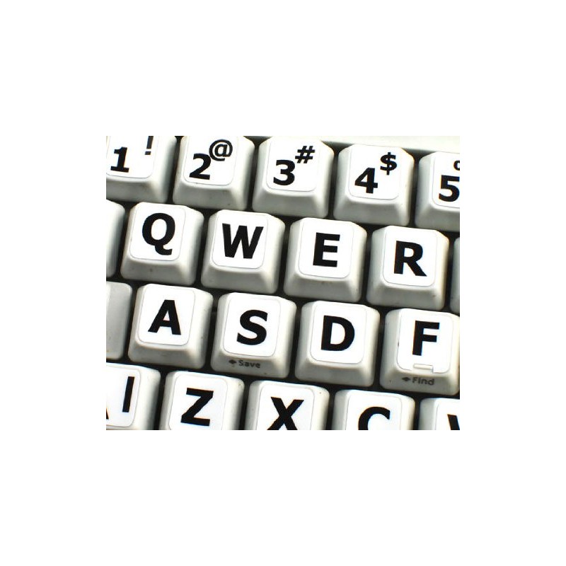 ENGLISH US LARGE LETTERING KEYBOARD STICKERS (UPPER CASE) WHITE BACKGROUND