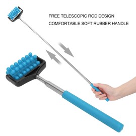 Telescopic Back Massager Adjustable Massage Roller Men Women Manual Massage Tools for Massage and Relaxation, Relieves Muscle Fatigue and Pain, 22cm-59cm(Sky Blue)