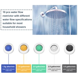Patelai 10 Pcs Shower Flow Restrictors Water Limiter, 14.6 x 15.3 x 5.2 mm