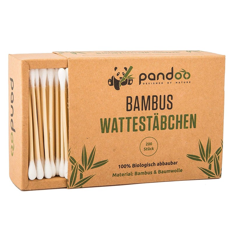 Pandoo Pack of 4 Bamboo Cotton Buds (800 Pieces) |