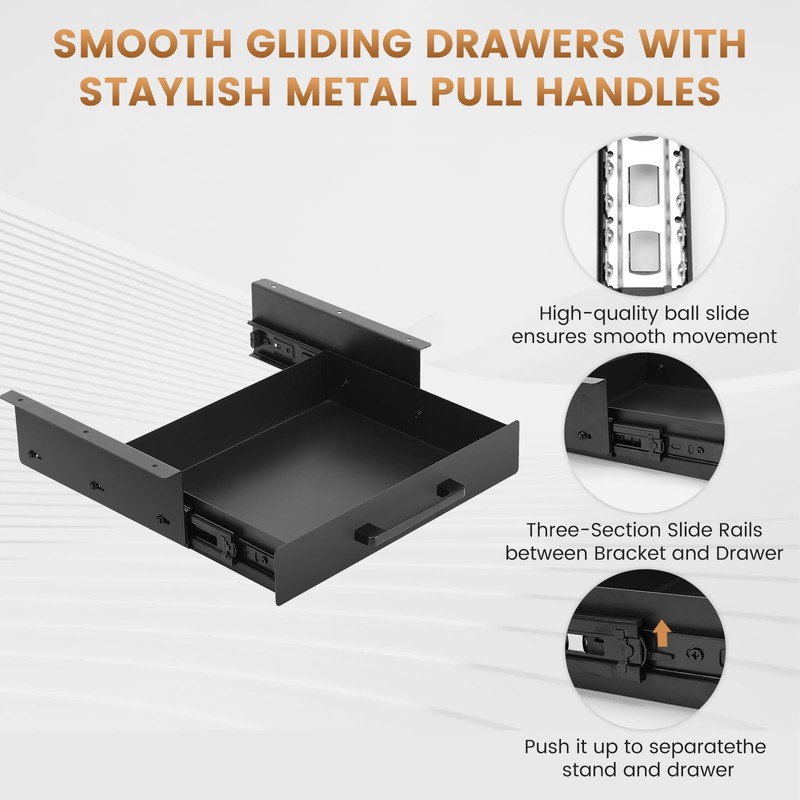 Under Desk Drawer Slide Out,13 Inch Drawers for Under Desk
