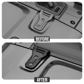 JeCar Hood Hinge Trim Covers Exterior Accessories Compatible with Jeep Wrangler 2018-2023 JL JLU, Black