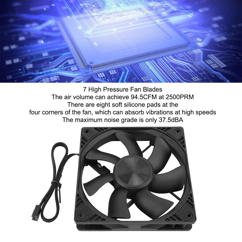 PC Case Fan 120mm PWM Intelligent Control MFDB Bearing Case