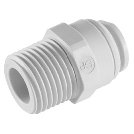 IPW Industries Inc-John Guest (10 pack of PP011223W) - Polypropylene Male Connector Quick Connect Fitting - White 3/8" OD x 3/8" NPT | 10 pack Speedfit