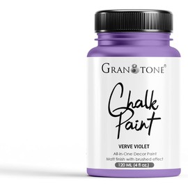 GRANOTONE Chalk Paint Matt Finish Water Based Acrylic Paint 4.1 fl oz 120 ml Verve Violet Colour for Furniture Wood Walls Metal Glass Paper Fabric Canvas Maximum Coverage