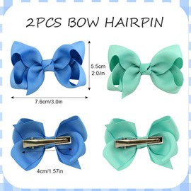 YZROHYI Pack of 4 Girls Hair Clips Bow, Tiny Bow Hair Clips Children, Hair Clips for Girls, Hair Clips Set, Hair Bow, Duck Beak Clips, Hair Accessories, Baby Hair Clips, Soft Newborn