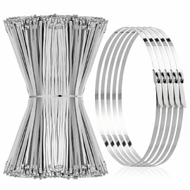 Stainless Steel Cable Ties, Pack of 50 Removable Cable Ties, Steel Band, Stainless Steel Ties 300 x 4.6 mm, Rustproof, Self-Locking Metal Cable Ties for Cable Bundling, Garden Care (50)