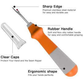 Seam Ripper Set,DIY Seam Ripper Set Hand Sewing Crosses Stitch Tool Color Plastic Handle Stitch Ripper Remover