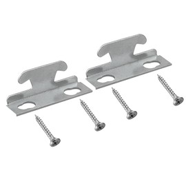 AXLIZER 2 Sets Curtain Rod Side Bracket Curtain Rod Ceiling Side Mounting Bracket with Screws Curtain Hook Accessories, Silver