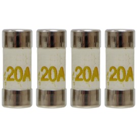 20 Amp Consumer Unit Fuses UK - BS1361 20A - For Fuses Carriers - Immersion Heaters and Radial Circuits - 4 Pack