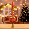 Kurt Adler Bellissimo Glass Red and Gold Finial Treetop