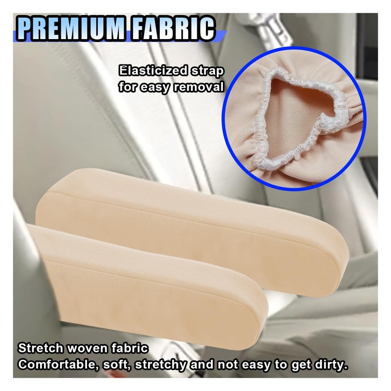 KITUREK 2PCS Car Front Seat Armrest Covers, Auto Seat Arm