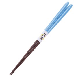Ishida Chopsticks Made in Japan, Pentagonal Frappe, Wooden (Natural Wood), Blue, 9.1 inches (23 cm)