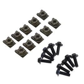 Mounting Nut Set 10x M5 Aluminum Motorcycle Fairing Body Bolt Kit Screw Spire Speed Fastener Clip Nut Accessory(black)