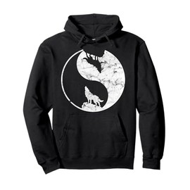 Yin Yang Wolf Gift for Wolf Lovers & Animal Fans Pullover Hoodie